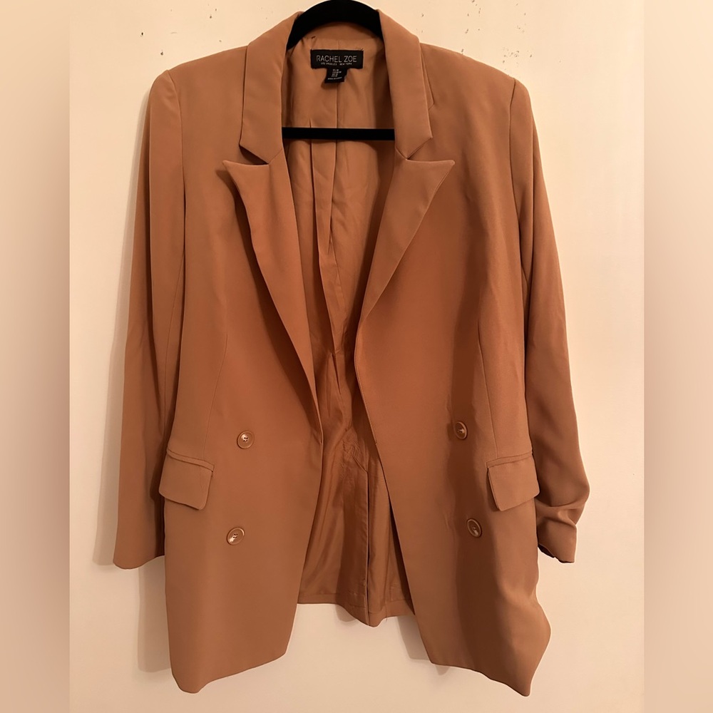 Rachel Zoe Camel Double-Breasted Blazer